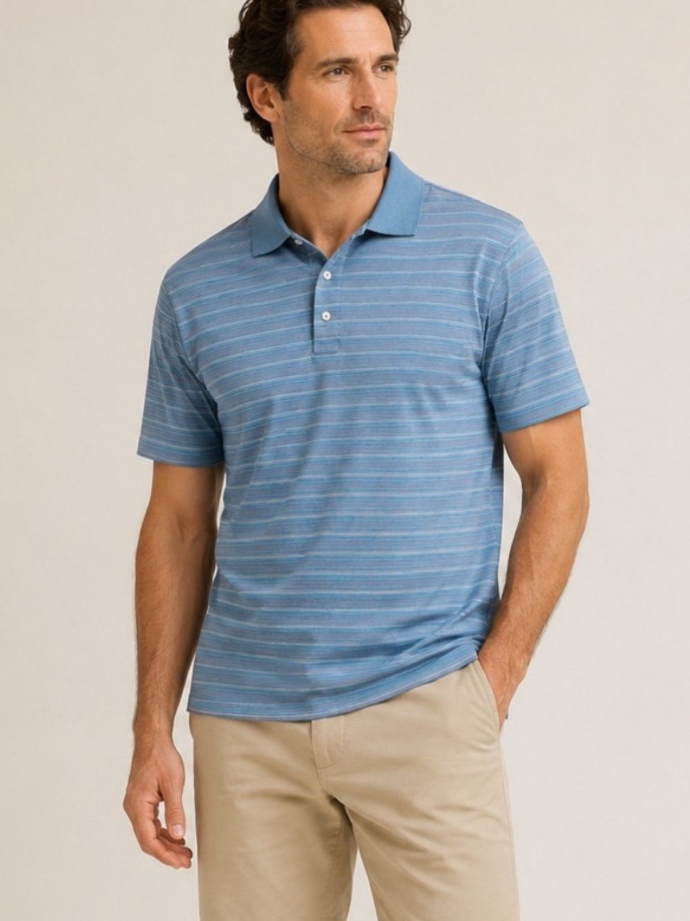 Marbas Luxury Cotton Short Sleeve Polo Shirt Men’s Size L Made in Italy 🇮🇹